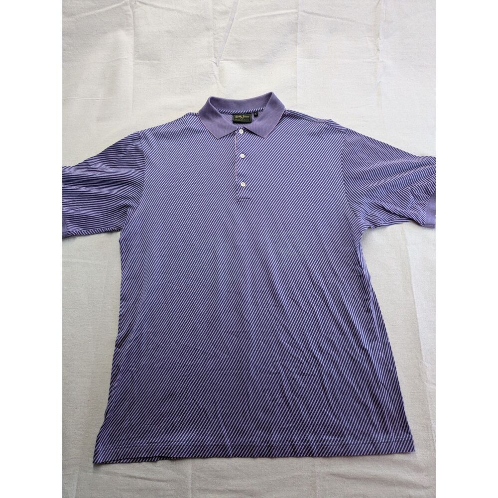 Preppy Golf Heritage Large Striped Polo Shirt Purple Bobby Jones Collection